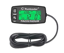 Inductive Tachometer Gauge Engine Hour Meter Alert RPM Backlit Resettable Tacho Hour Meters for Motorcycle ATV Lawn Mower HM032B