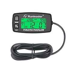Inductive Tachometer Gauge Engine Hour Meter Alert RPM Backlit Resettable Tacho Hour Meters for Motorcycle ATV Lawn Mower HM032B