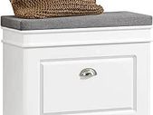 Shoe Bench  white with high quality Seat Upholstered Cushion