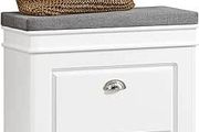 Shoe Bench  white with high quality Seat Upholstered Cushion