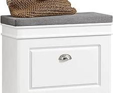 Shoe Bench  white with high quality Seat Upholstered Cushion