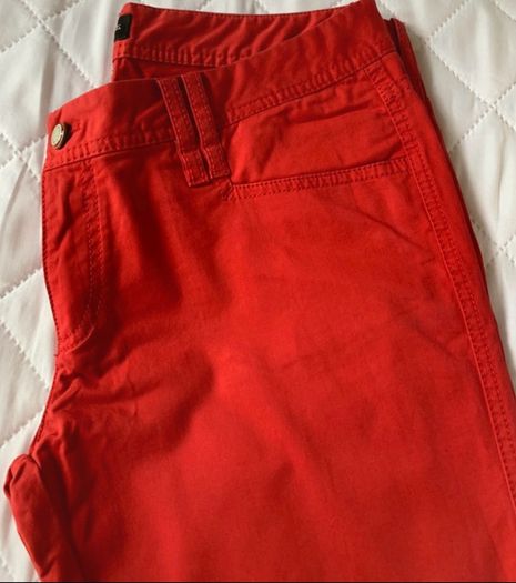Massimo Dutti Classy red straight leg trousers