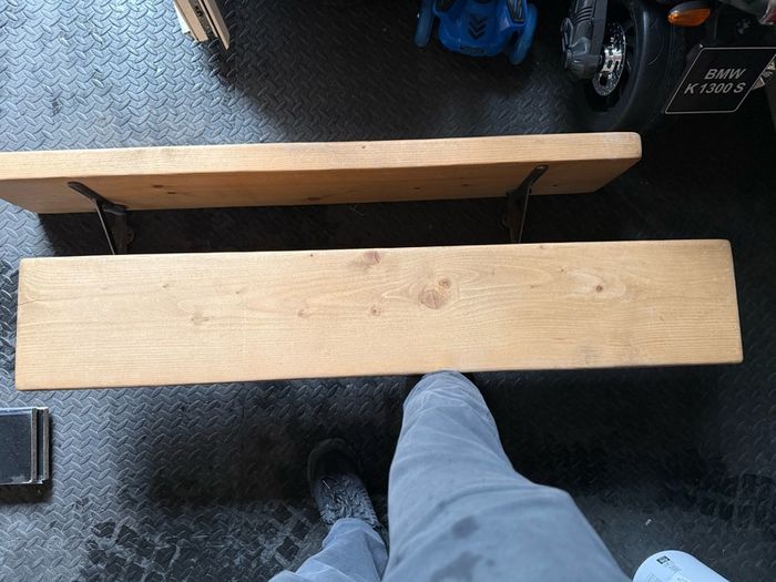 2 Rustic wooden wall shelves
