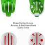 Golf Ball Line Drawing Marking Alignment Tool Kit with 4pcs Marker Set and Carry Case Image 2