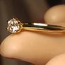 Gold plated Sterling Silver Half Carat Moissanite Solitaire Ring Image 9