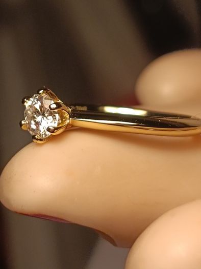 Gold plated Sterling Silver Half Carat Moissanite Solitaire Ring