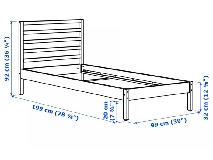 White single bed frame