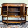 Early 20th Century Bow Front Walnut Display Cabinet with Beveled Glass Doors Image 2