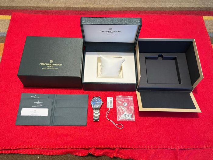 Frederique Constant Classics Swiss Made Watch, Blue Dial, Full Set