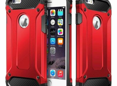 Red Stylish Back Cover Case for iPhone 8, 7, SE 2020 Hybrid Black and Gold Saver