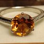 3 carat Natural Brazilian Citrine Solitaire Ring Image 4