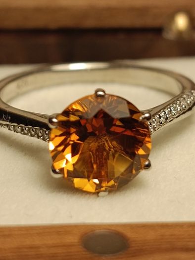 3 carat Natural Brazilian Citrine Solitaire Ring