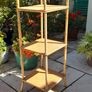 Vintage arched bamboo and rattan three-tier shelving unit Image 2