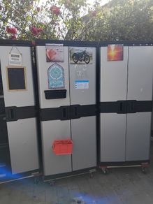 Storage presses for shed