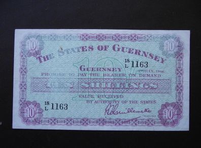 The States Of Guernsey. 10 Shillings (1966)  Super Condition!