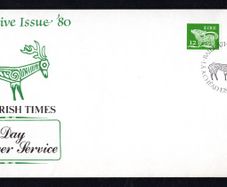 1980 Ireland 12p & 13p Gerl Definitive Stamp Illustrated The Irish Times First Day Cover (FDC)