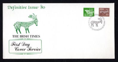 1980 Ireland 12p & 13p Gerl Definitive Stamp Illustrated The Irish Times First Day Cover (FDC)
