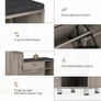 Shoe Storage Bench with Cushion, Grey Shoe Bench 105cm Lounge with 2 Shelves and 4 Compartments, Hallway Storage Unit with Seat, Living Room Image 4