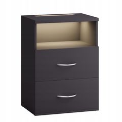 Anthracite nightstand with led lighting