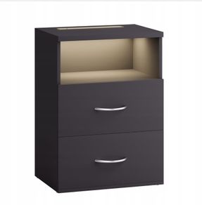 Anthracite nightstand with led lighting