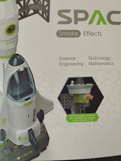Like new Big Space Exploring Rocket Launch Playset  with Smoke Effects