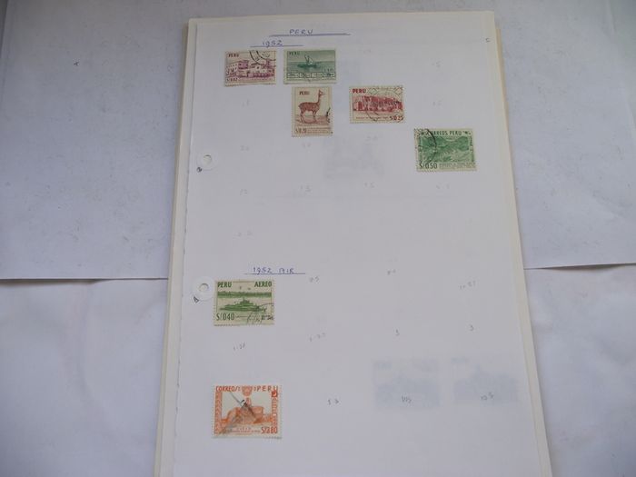 A Collection of Stamps from Central and South Americas on Loose Pages