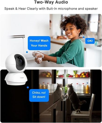 C210 2K 3MP Pan/Tilt Indoor Camera House Security Camera, WiFi Camera, No Monthly Fee, AI Detection, Dog Puppy Camera, Baby Camera Monitor, 360 View, Night Vision, Works with Alexa & Google