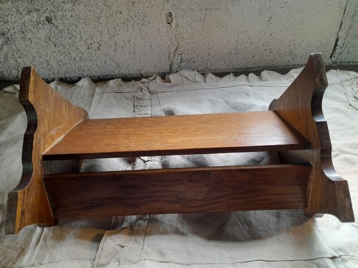 Oak Book Trough with Inlaid Border
