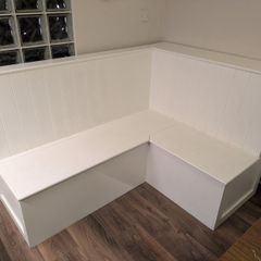 Custom-Made White Kitchen Corner Bench
