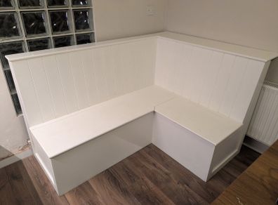 Custom-Made White Kitchen Corner Bench