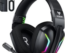 Wireless Gaming Headset for PS5, PS4, PC, Switch, Mac  Dual-Mode 2.4GHz  Bluetooth 5.4 Gaming Headphones with ENC Noise Cancelling Mic, 50mm Drivers, Dynamic LED Lights, 50H Playtime