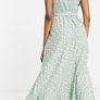 Green strappy midi dress Image 2