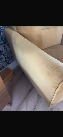 Mustard velvet armchair Michael Murphy