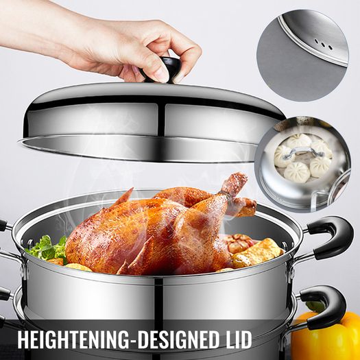 BRAND NEW 5 Layer Food Steamer 28cm 30cm Stainless Steel Stock Pot for Home Steaming Dumplings Vegetables Rice Cooking Steamed Dish