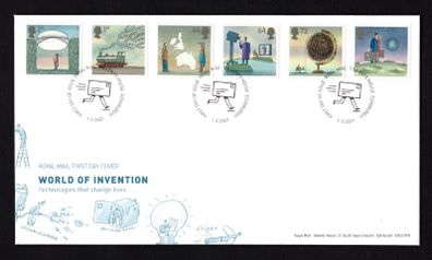 2007 Great Britain World of Invention - Self-Adhesive Commemorative Stamps addressed First Day Cover (FDC) with Edinburgh pictorial cancel
