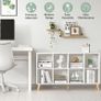 2 Tier Retro Bookcase with Legs 8 Cube Bookshelf 120cm Wood Bookshelves Storage Organizer Shelf, Freestanding Image 4