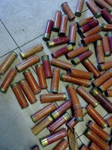 Large quantity of old cardboard cartridges