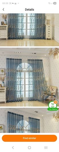 Blue Sheer Curtains (2pc)