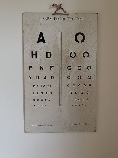 Early 20th Century Lizars Eyesight Test Card
