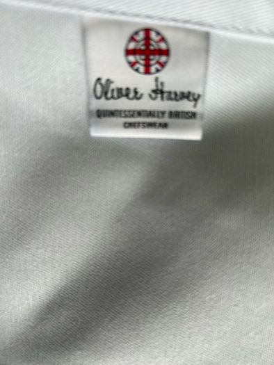 Oliver Harvey Professional White Chef Apron Glovers Alley / Andy McFadden Embroidered