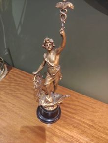 3 Large Vintage Bronze Effect Statues