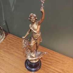 3 Large Vintage Bronze Effect Statues