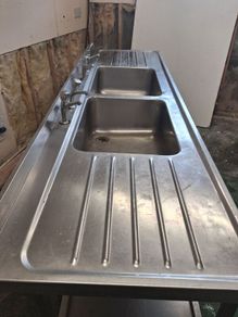 Large stainless steel sink