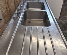 Large stainless steel sink