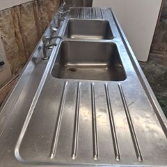 Large stainless steel sink