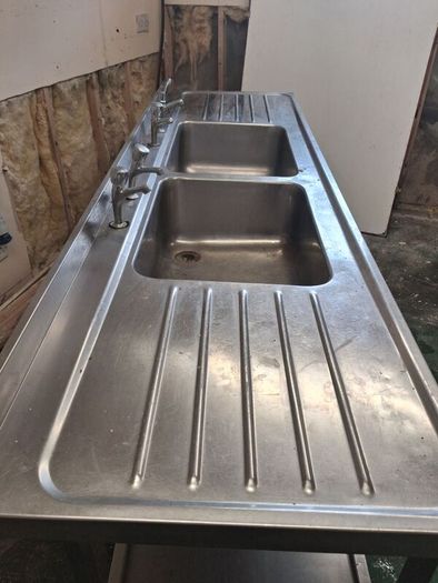 Large stainless steel sink
