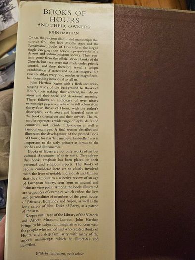 Books Of Hours. By John Harthan. First Edition Large Volume Hardback With Dustjacket In Good Condition.  See Photos For Same.