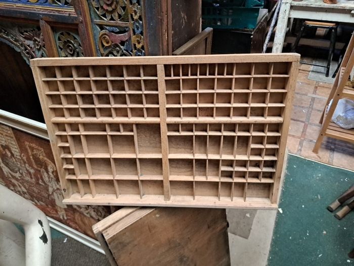 Vintage Wooden Printers Tray