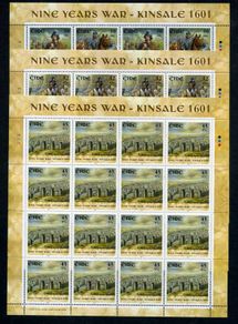 2001 Ireland Kinsale 1601 - Nine Years Wars (Irish Pikeman, English Cavalry, Spanish Pikeman & Kinsale) Commemorative Stamps Sheetlet Plate 1A1A1A1A Mint Never Hinged (MNH).