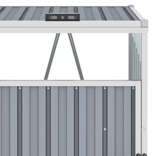 Triple Garbage Bin Shed Grey 213x81x121 cm Steel